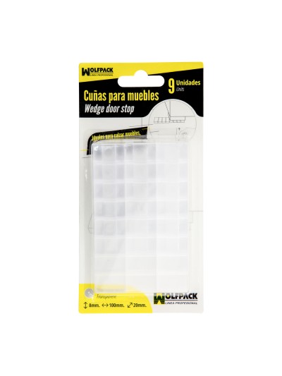 Cuñas Calza Muebles Ajustable / Recortable Transparente (Blister 9 Piezas)