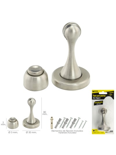 Tope Puerta Retenedor Magnetico Extrafuerte Acero Inoxidable Para Pared y Suelo