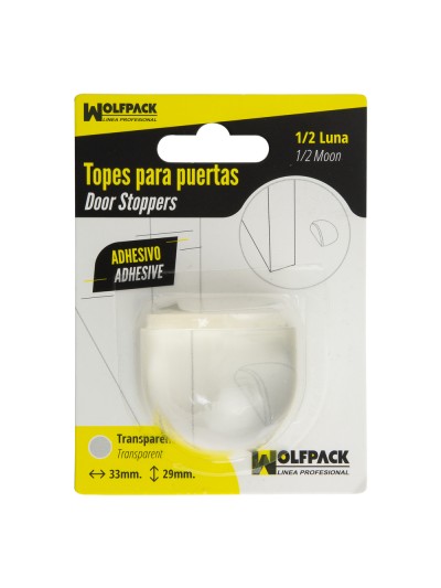 Tope Puerta Adhesivo Transparente Media Luna
