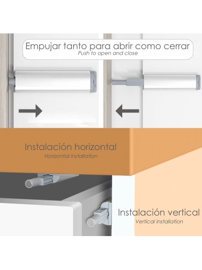 Cierre Iman Para Puerta Armario Presion Magnetica. Pack 2 Piezas Cierre Puerta, Cierre Cajon, Cierre Mueble, Cierre Amortiguador