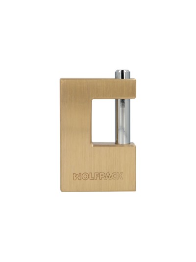 Candado Cuadrado Latón Persiana Ancho 70 mm. Alta Seguridad, Antirrobo Puertas, Contenedores, Trasteros, 2 Llaves