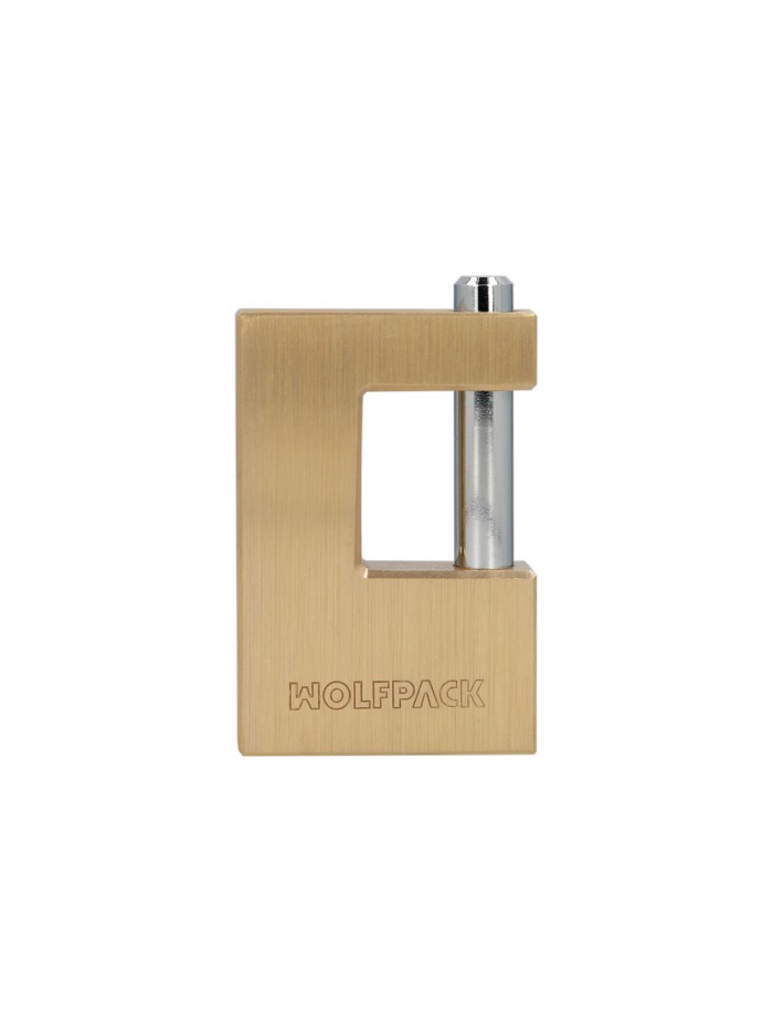 Candado Cuadrado Latón Persiana Ancho 70 mm. Alta Seguridad, Antirrobo Puertas, Contenedores, Trasteros, 2 Llaves