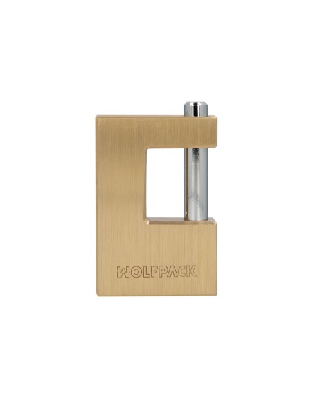 Candado Cuadrado Latón Persiana Ancho 70 mm. Alta Seguridad, Antirrobo Puertas, Contenedores, Trasteros, 2 Llaves