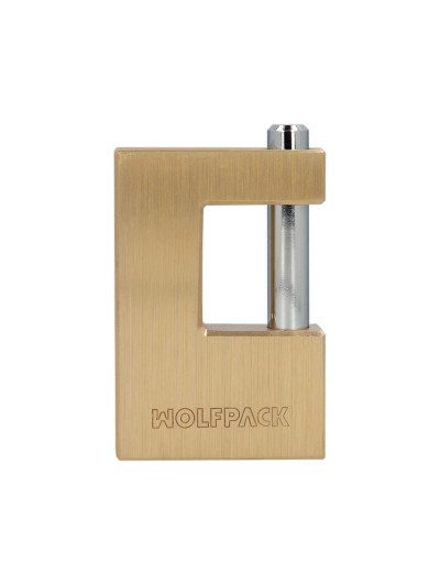 Candado Cuadrado Latón Persiana Ancho 70 mm. Alta Seguridad, Antirrobo Puertas, Contenedores, Trasteros, 2 Llaves