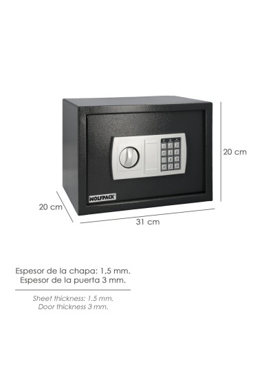Caja Fuerte Sobreponer Electrica 31x20x20 cm.