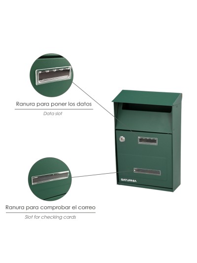 Buzon Exterior Country Verde 215 x 320 x 105 mm.