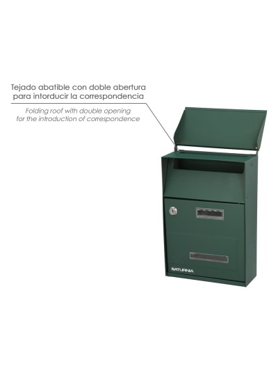 Buzon Exterior Country Verde 215 x 320 x 105 mm.