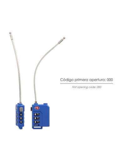 Candado Seguridad Equipaje Tsa 3 Digitos Con Cable Acero. Candado Combinación, Maleta, Viaje, Mochilas, Seguridad