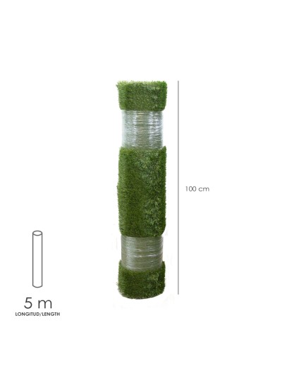 Cesped Artificial 33 mm. Rollo 1x5 metros. Césped Moqueta Para Interior y Exterior. Jardín, Terraza, Balcón. Uso Domestico
