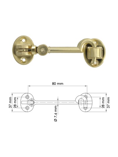 Aldabillas   Multiusos Reforzada Con Tornillos 100 Mm Latón Pulido