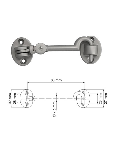 Aldabillas   Multiusos Reforzada Con Tornillos 100 Mm Latón Niquelado Mate