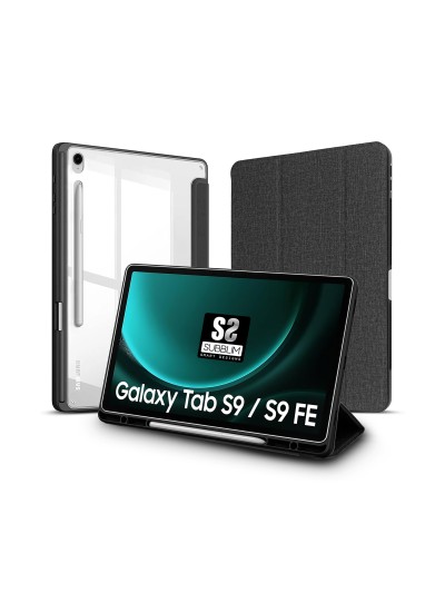 Funda tablet sublim clear shock case para samsung galaxy tab s9 11 pulgadas - s9 fe 10.9 pulgadas negra