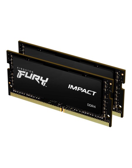 Memoria ram ddr4 16gb 2x8gb kingston - 3200mhz - pc4 - 25600 - fury impact - cl20 - 1.2v - sodimm