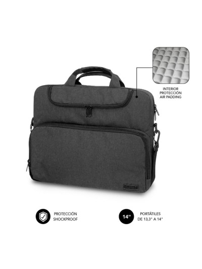 Maletin subblim air padding para portatil 13.3 pulgadas - 14 pulgadas dark grey