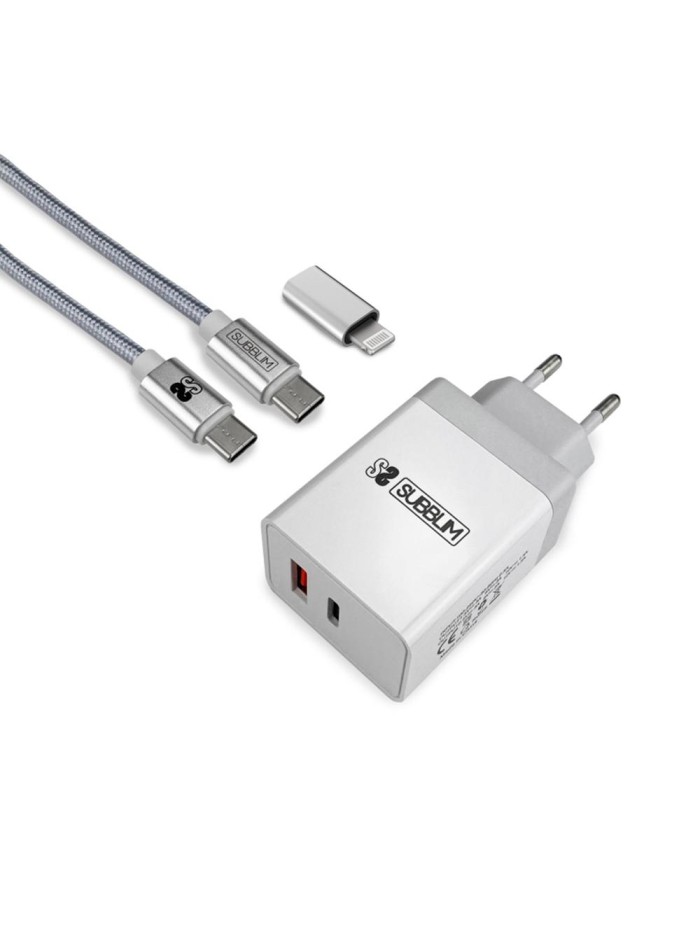 Cargador de pared subblim subchg - 3wpd10 25w usb tipo c - usb tipo a Cargador de pared subblim subchg - 3wpd10 25w usb tipo c - usb tipo a