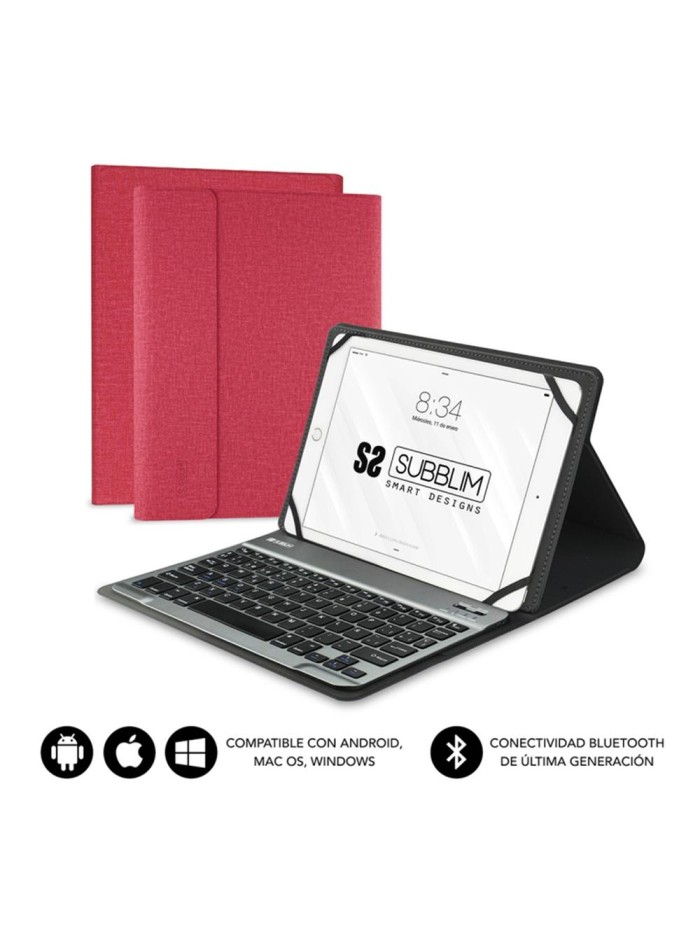 Funda + teclado subblim keytab pro para tablet 10.1 pulgadas rojo Funda + teclado subblim keytab pro para tablet 10.1 pulgadas rojo