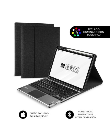 Funda + teclado subblim para ipad pro 11 pulgadas negro - gris