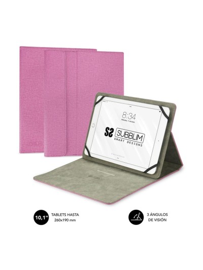 Funda subblim clever stand case para tablet 10.1 pulgadas rosa