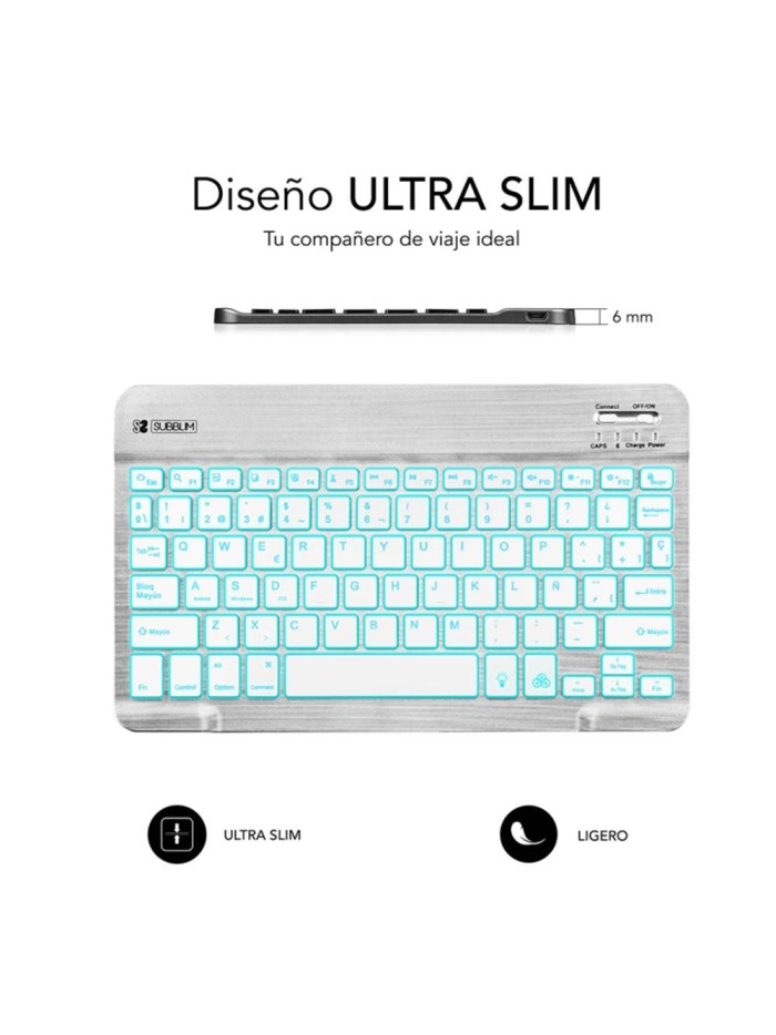 Teclado tablet subblim sub - kbt - smbl30 inalambrico Teclado tablet subblim sub - kbt - smbl30 inalambrico