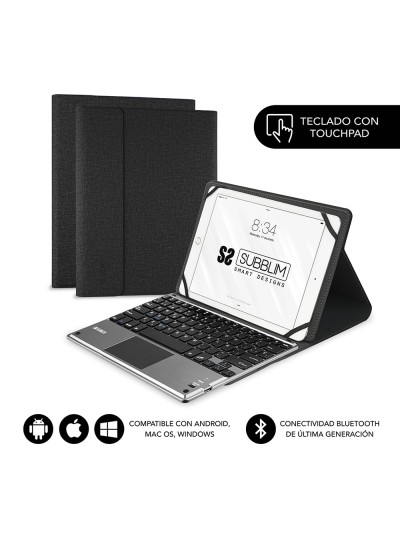 Funda + teclado subblim keytab pro para tablet 9.6 pulgadas - 10.8 pulgadas negro