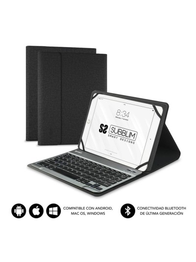 Funda + teclado subblim para teclado 10.1 pulgadas negro