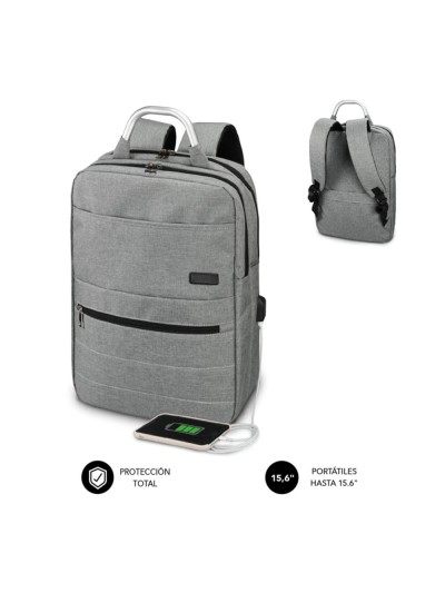 Mochila subblim elite airpadding para portatil 15.6 pulgadas gris