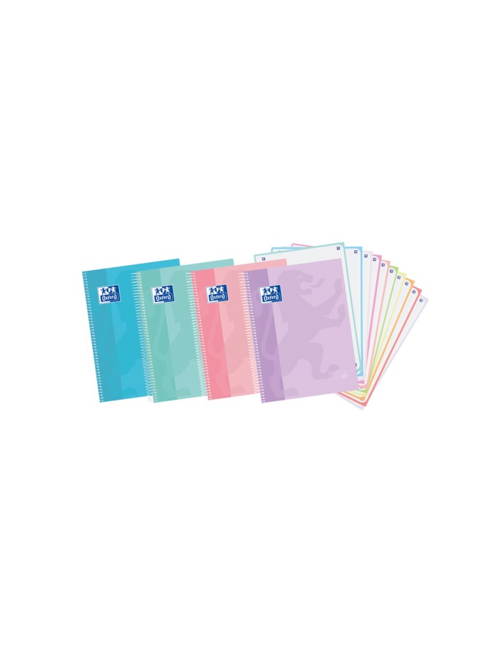 Cuaderno espiral oxford europeanbook 10 touch tapa extradura din a4+ 150 hojas cuadro 5 mm colores pastel Cuaderno espiral oxford europeanbook 10 touch tapa extradura din a4+ 150 hojas cuadro 5 mm colores pastel