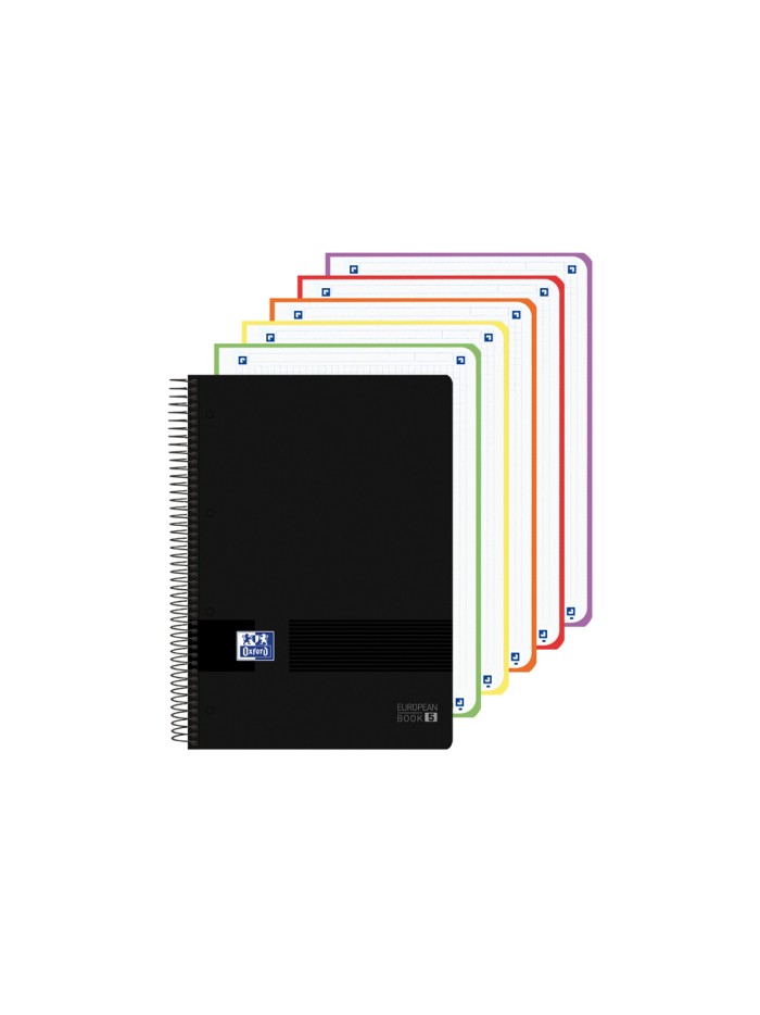 Cuaderno espiral oxford europeanbook 5 tapa plastico din a4+ 120 hojas cuadro 5 mm color negro Cuaderno espiral oxford europeanbook 5 tapa plastico din a4+ 120 hojas cuadro 5 mm color negro