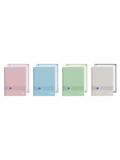 Cuaderno espiral oxford europeanbook 1 you tapa extradura din a4+ 80 hojas cuadro 5 mm color pastel
