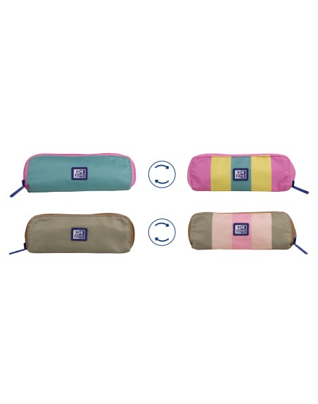 Estuche portatodo oxford reversible kangoo color block 80x80x220 mm