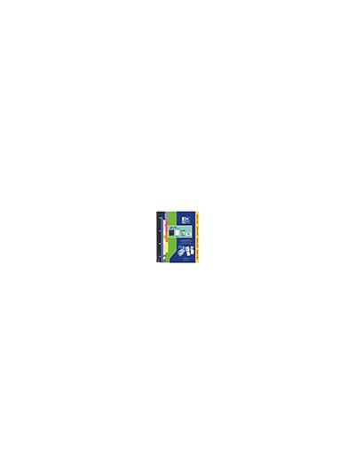 Carpeta con recambio oxford ebinder school din a4+ 4 anillas 35 mm recambio 80 h cuadro 5 mm + juego 5