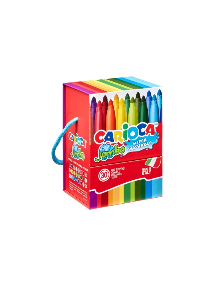 Rotulador carioca jumbo caja premium con asa 30 unidades colores surtidos Rotulador carioca jumbo caja premium con asa 30 unidades colores surtidos