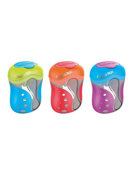 Sacapuntas color peps 2 usos con deposito colores surtidos