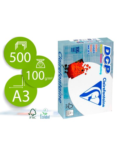 Papel fotocopiadora clairefontaine din a3 100 gramos paquete de 500 hojas