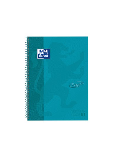 Cuaderno espiral oxford ebook 1 tapa extradura din a4+ 80 h cuadricula 5 mm aqua intenso touch
