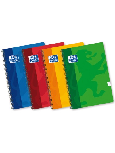 Bloc espiral oxford cartoncillo folio 80 hojas cuadros 4 mm
