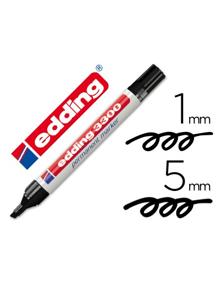 Rotulador edding marcador 3300 n.1 negro punta biselada recargable