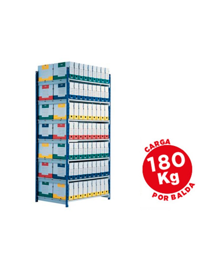Estanteria paperflow metalica azul 5 estantes guiasmetal ultrarresistentes 180 kgpor estante 200x100x35 cm Estanteria paperflow metalica azul 5 estantes guiasmetal ultrarresistentes 180 kgpor estante 200x100x35 cm