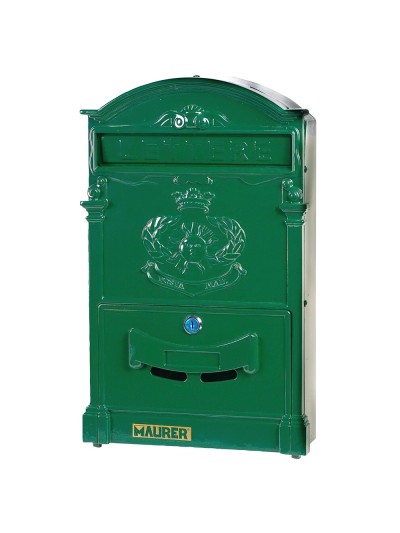 Buzón Maurer Jardín Aluminio Fundido Verde 41 x 26 x 8 cm.