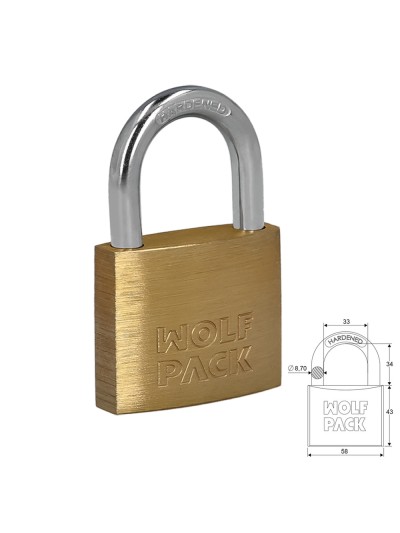 Candado Laton Arco Normal  60 mm.