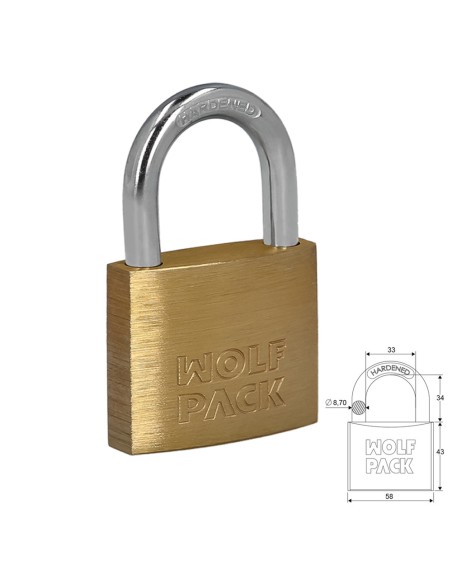 Candado Laton Arco Normal  60 mm.