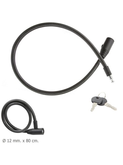 Cable Bicicleta Con Llave 12 mm. x 80 cm.