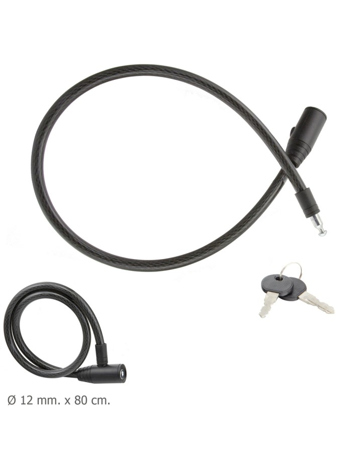 Cable Bicicleta Con Llave 12 mm. x 80 cm. Cable Bicicleta Con Llave 12 mm. x 80 cm.