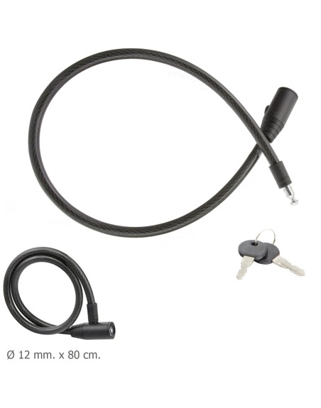 Cable Bicicleta Con Llave 12 mm. x 80 cm.