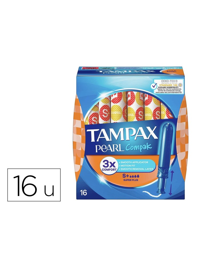 Tampon tampax pearl compak super plus caja de 16 unidades Tampon tampax pearl compak super plus caja de 16 unidades