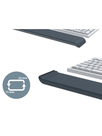 Reposamuñecas leitz ergo para teclado ajustable gris oscuro