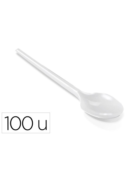 Cucharilla de plastico blanco reutilizable paquete de 100 unidades