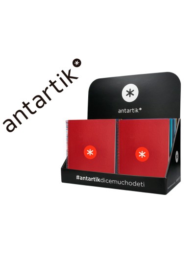 Cuaderno espiral a4 micro antartik tapa forrada 80h 90 gr cuadro 5mm 1 banda 4 taladros exp. 20 unidades