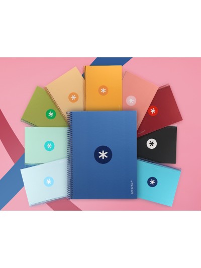 Cuaderno espiral a4 micro antartik tapa forrada 80h 90 gr cuadro 5mm 1 banda 4 taladros exp. 20 unidades