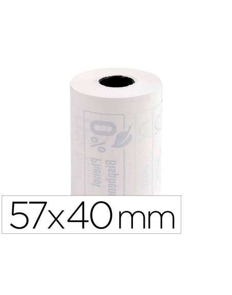 Rollo sumadora exacompta termico para tpv 57 mm x 40 mm 55 g/m2 fsc sin bisfenol a ni plastico